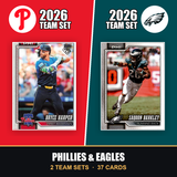 2026 Topps Philadelphia Phillies & Eagles Team Set Combo - Baseball + Football 2-Sport Bundle - Bryce Harper & Saquon Barkley