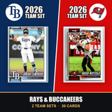 2026 Topps Tampa Bay Rays & Buccaneers Team Set Combo - Baseball + Football 2-Sport Bundle - Junior Caminero & Baker Mayfield