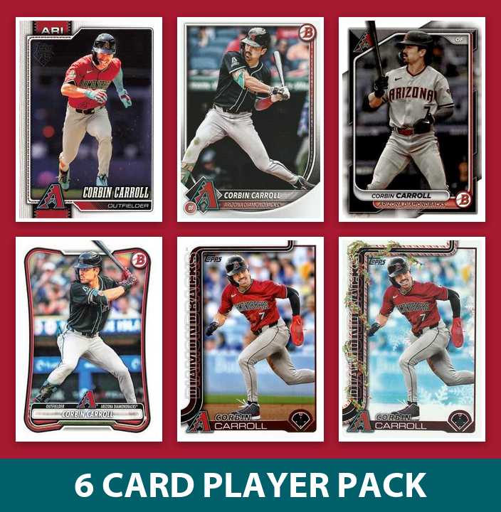 Corbin Carroll 6 Card Player Pack 2026 2025 2024 Topps Bowman Arizona Diamondbacks