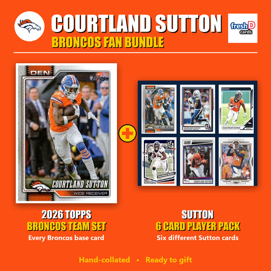 Courtland Sutton Denver Broncos Football Fan Bundle - 2026 Topps Team Set + 6 Card Player Pack
