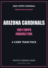 2026 Topps Football Arizona Cardinals 1991 Topps Mega Box Crackle Foil Insert Pack - 4 Cards