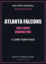 2026 Topps Football Atlanta Falcons 1991 Topps Mega Box Crackle Foil Insert Pack - 3 Cards