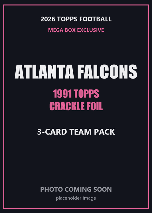 2026 Topps Football Atlanta Falcons 1991 Topps Mega Box Crackle Foil Insert Pack - 3 Cards