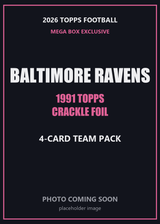 2026 Topps Football Baltimore Ravens 1991 Topps Mega Box Crackle Foil Insert Pack - 4 Cards