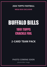 2026 Topps Football Buffalo Bills 1991 Topps Mega Box Crackle Foil Insert Pack - 2 Cards