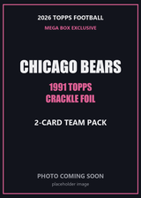 2026 Topps Football Chicago Bears 1991 Topps Mega Box Crackle Foil Insert Pack - 2 Cards