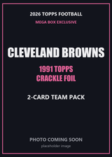 2026 Topps Football Cleveland Browns 1991 Topps Mega Box Crackle Foil Insert Pack - 2 Cards