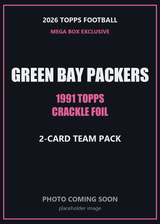2026 Topps Football Green Bay Packers 1991 Topps Mega Box Crackle Foil Insert Pack - 2 Cards