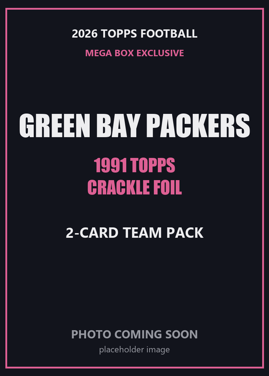 2026 Topps Football Green Bay Packers 1991 Topps Mega Box Crackle Foil Insert Pack - 2 Cards
