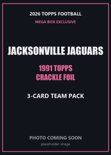 2026 Topps Football Jacksonville Jaguars 1991 Topps Mega Box Crackle Foil Insert Pack - 3 Cards