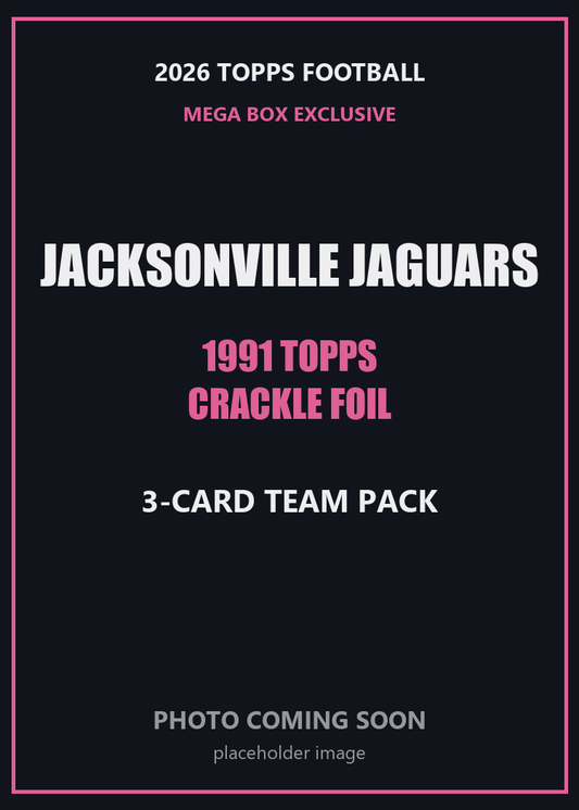 2026 Topps Football Jacksonville Jaguars 1991 Topps Mega Box Crackle Foil Insert Pack - 3 Cards