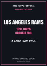 2026 Topps Football Los Angeles Rams 1991 Topps Mega Box Crackle Foil Insert Pack - 2 Cards