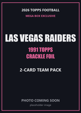 2026 Topps Football Las Vegas Raiders 1991 Topps Mega Box Crackle Foil Insert Pack - 2 Cards