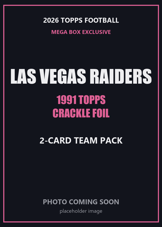 2026 Topps Football Las Vegas Raiders 1991 Topps Mega Box Crackle Foil Insert Pack - 2 Cards