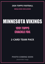 2026 Topps Football Minnesota Vikings 1991 Topps Mega Box Crackle Foil Insert Pack - 2 Cards