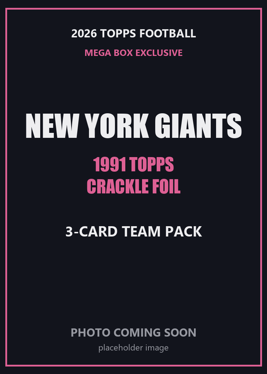 2026 Topps Football New York Giants 1991 Topps Mega Box Crackle Foil Insert Pack - 3 Cards