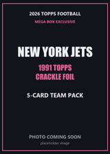 2026 Topps Football New York Jets 1991 Topps Mega Box Crackle Foil Insert Pack - 5 Cards