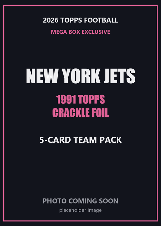 2026 Topps Football New York Jets 1991 Topps Mega Box Crackle Foil Insert Pack - 5 Cards