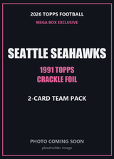 2026 Topps Football Seattle Seahawks 1991 Topps Mega Box Crackle Foil Insert Pack - 2 Cards