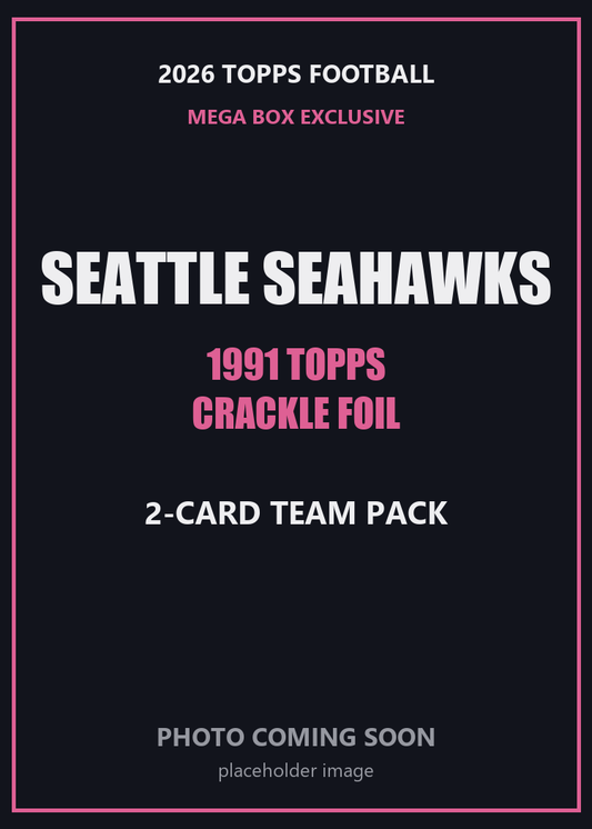 2026 Topps Football Seattle Seahawks 1991 Topps Mega Box Crackle Foil Insert Pack - 2 Cards