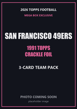 2026 Topps Football San Francisco 49ers 1991 Topps Mega Box Crackle Foil Insert Pack - 3 Cards