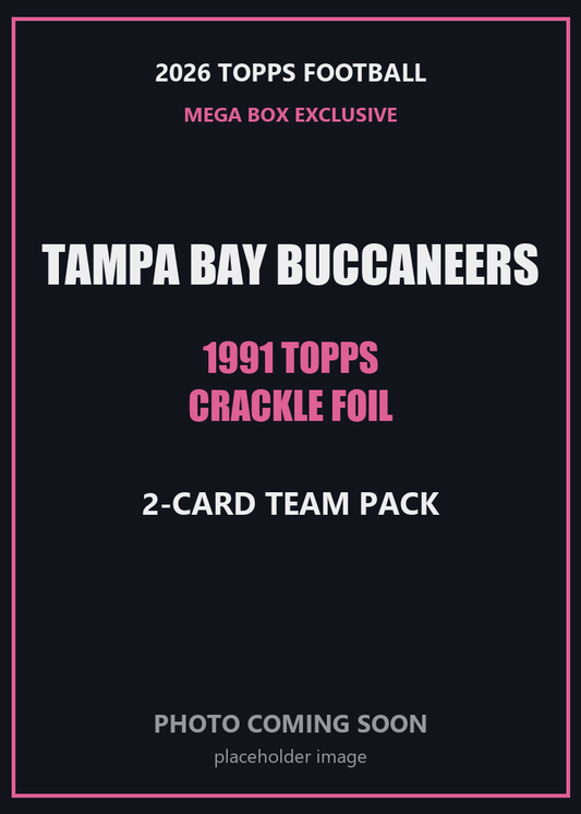 2026 Topps Football Tampa Bay Buccaneers 1991 Topps Mega Box Crackle Foil Insert Pack - 2 Cards