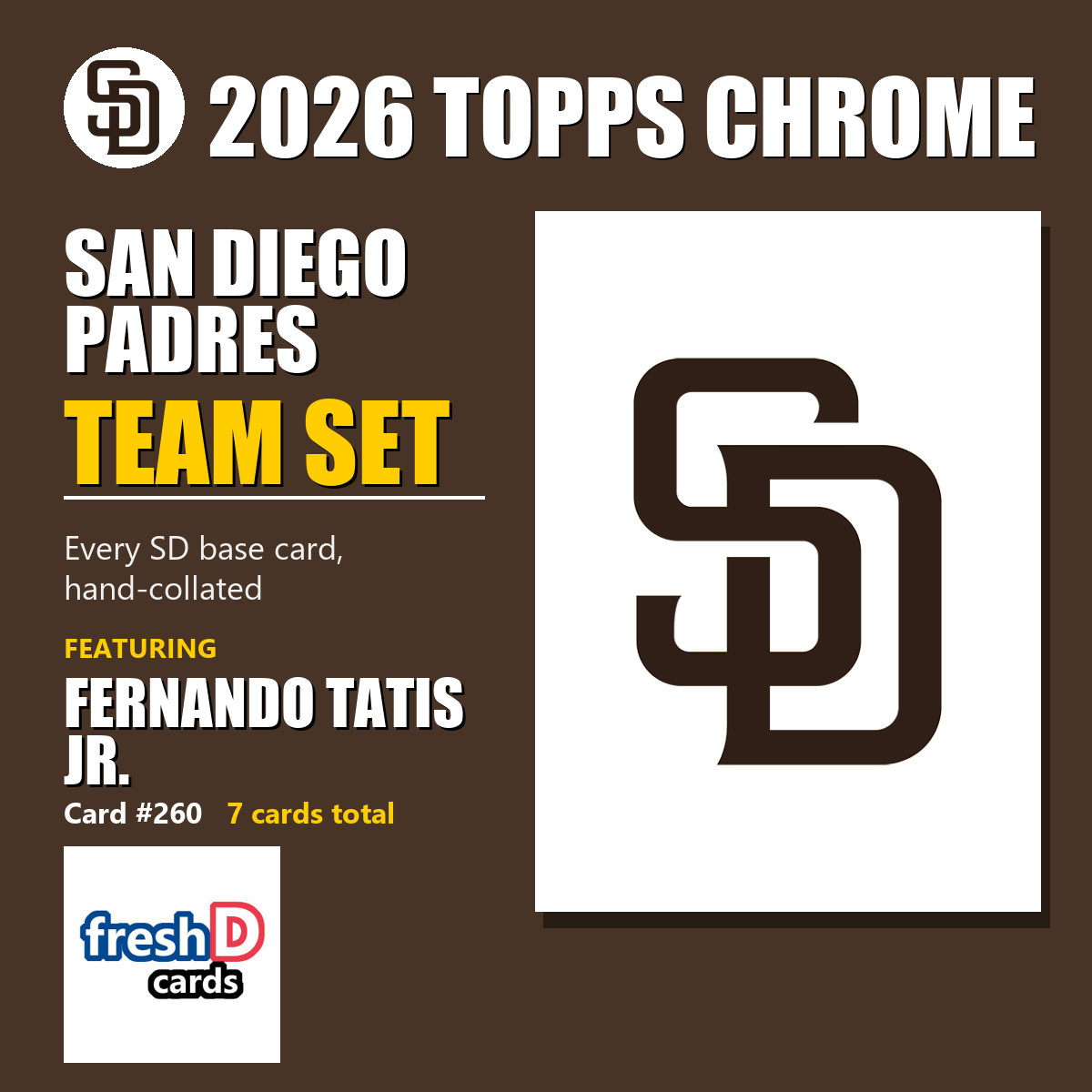 San Diego Padres 2026 Topps Chrome team set