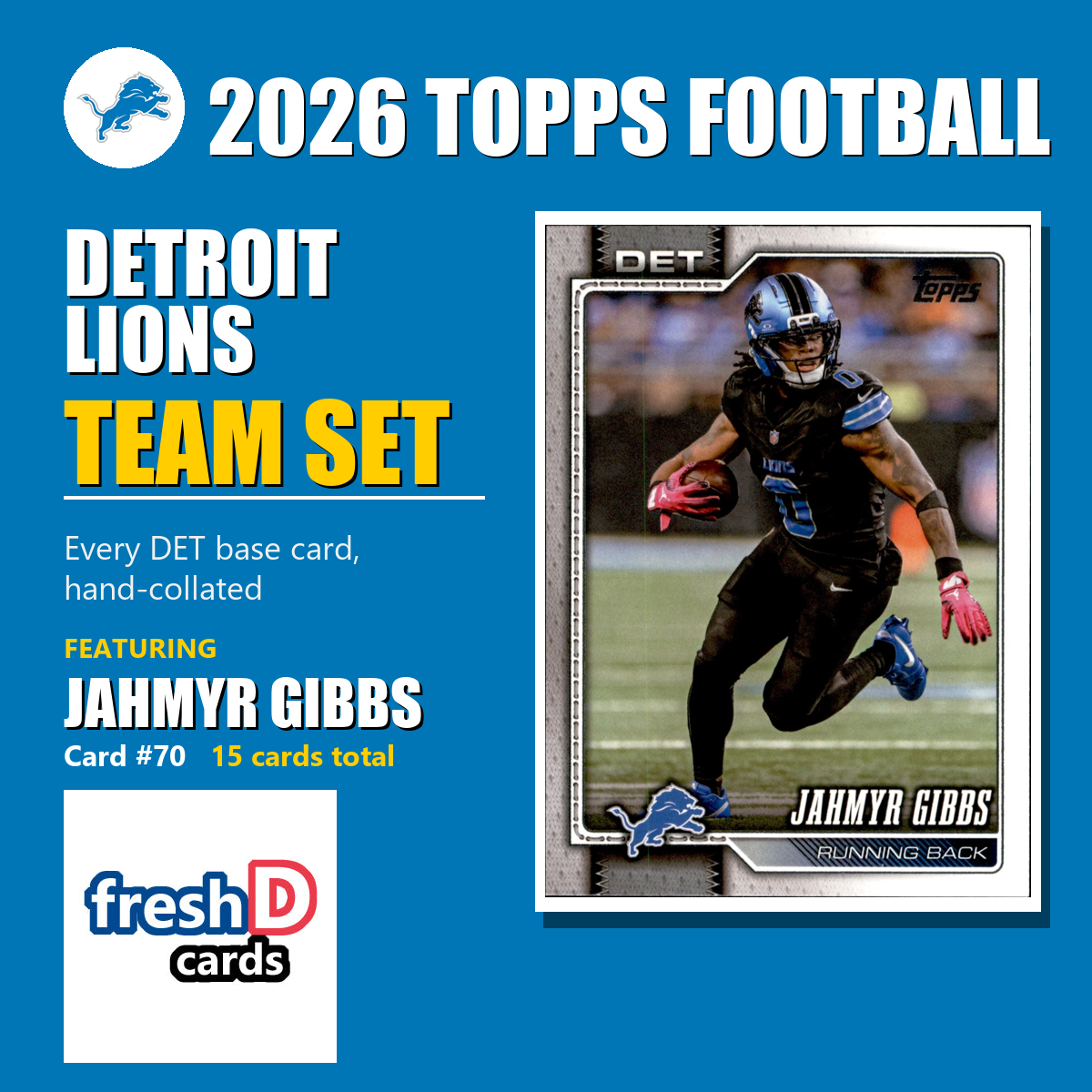 Detroit Lions 2026 Topps Football team set