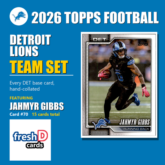 Detroit Lions 2026 Topps Football team set