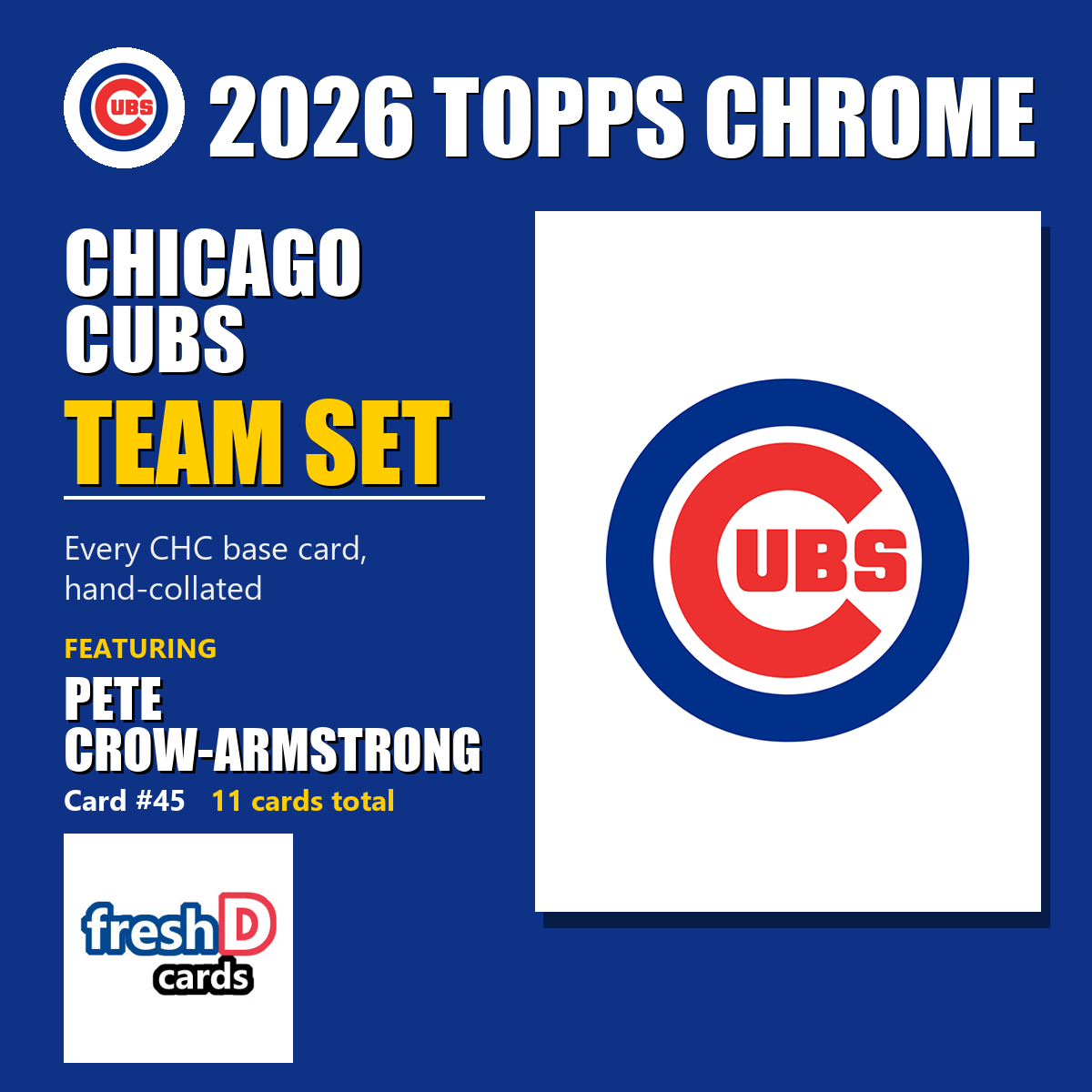 Chicago Cubs 2026 Topps Chrome team set