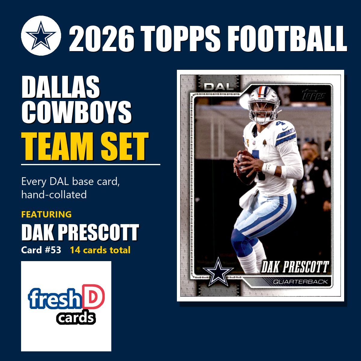 Dallas Cowboys 2026 Topps Football team set
