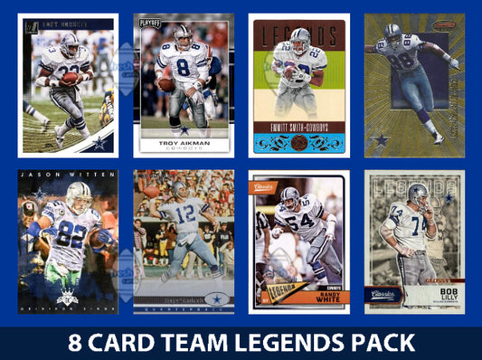 Dallas Cowboys 8 Card Legends Pack Donruss Topps Panini Emmitt Smith Staubach plaque