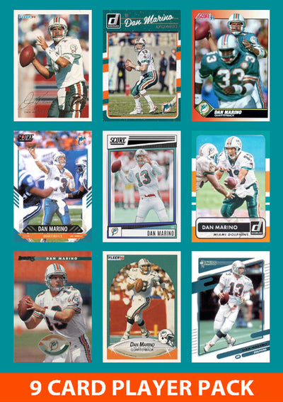 Dan Marino 9 Card Legend Pack  2024 2025 Donruss Topps Panini Score Miami Dolphins plaque
