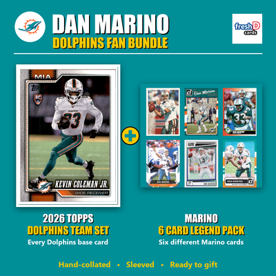 Dan Marino Miami Dolphins Football Fan Bundle - 2026 Topps Team Set + 6 Card Legend Pack