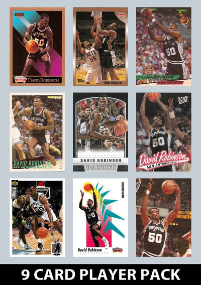 David Robinson 9 Card Player Pack 2023-24 Hoops Panini San Antonio Spurs plaque