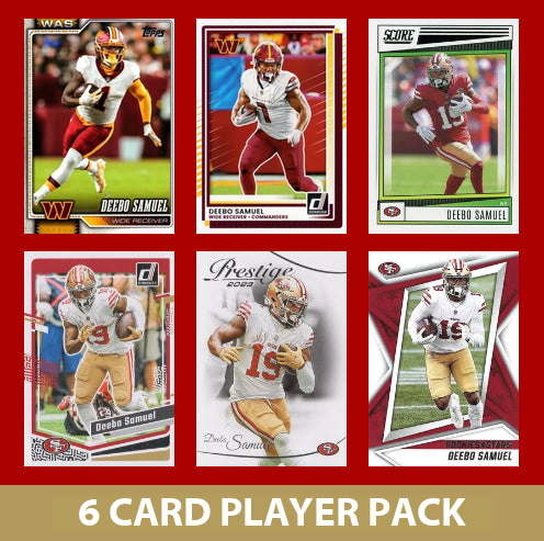 Deebo Samuel 6 Card Player Pack 2023  2024 2025 Donruss Panini Score San Francisco 49ers