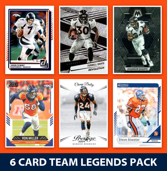 Denver Broncos 6 Card Legends Pack Donruss Topps Panini John Elway