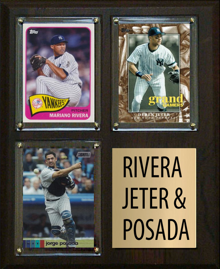 Derek Jeter Jorge Posada Mariano Rivera 3 Card plaque
