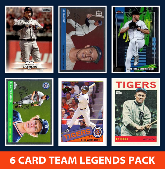 Detroit Tigers 6 Card Legends Pack 2023 Topps Bowman Cabrera Trammell Whitaker
