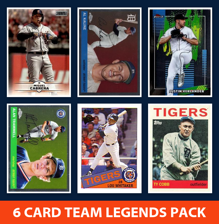 Detroit Tigers Legends Baseball Fan Bundle - 2026 Topps Series 1 & 2 Team Set + 6 Card Legends Pack