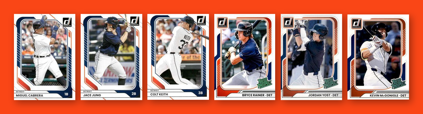 2026 Donruss Baseball Team Set 6 Cards Detroit Tigers Cabrera McGonigle