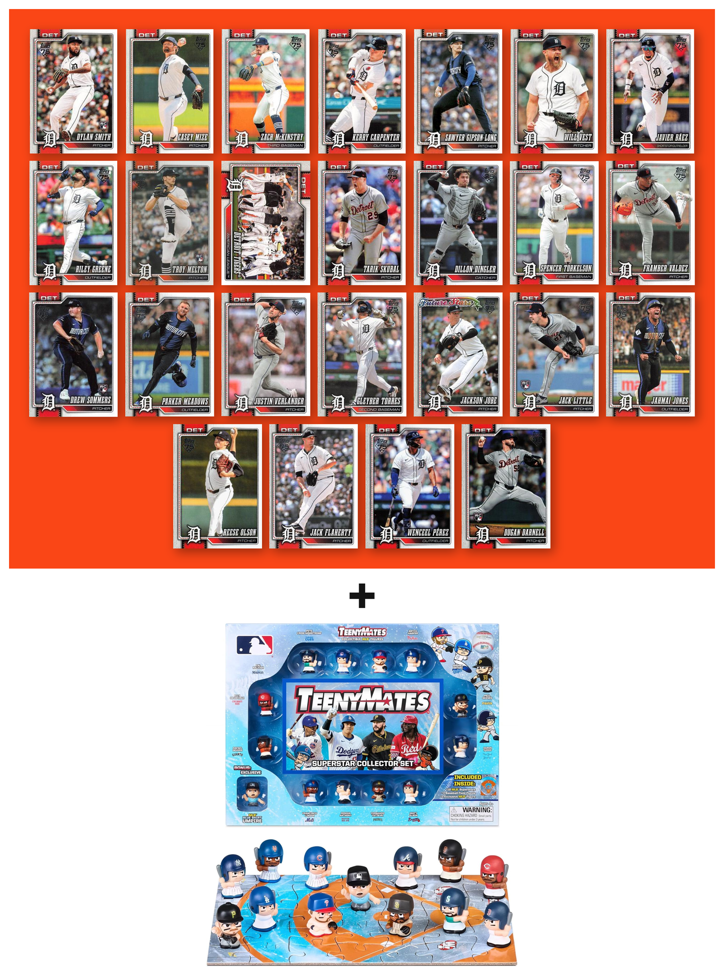 MLB TeenyMates Figures Gift Set + 2026 Topps Series 1 & 2 Team Set of Your Choice Judge Ohtani Skenes