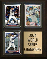 Dodgers 2024 World Series Champs 3 Card Plaque Topps Bowman Shohei Ohtani Mookie Betts Freddie Freeman