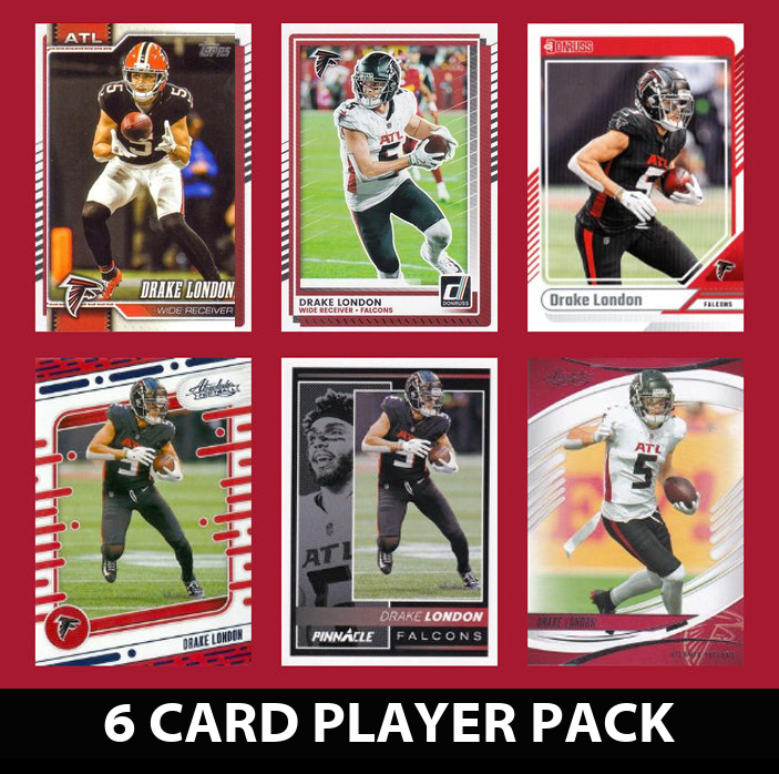 Drake London 6 Card Player Pack  2024 2025 Donruss Panini Score Atlanta Falcons
