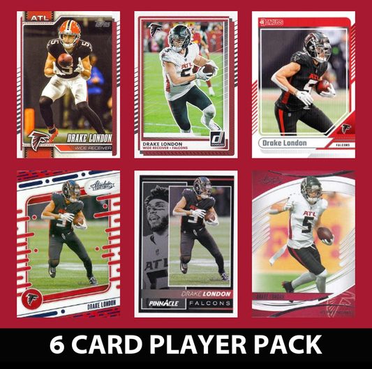 Drake London 6 Card Player Pack  2024 2025 Donruss Panini Score Atlanta Falcons