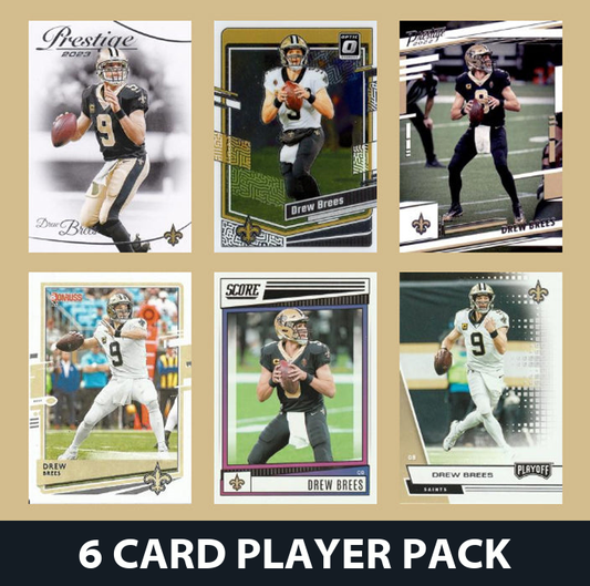 Drew Brees 6 Card Legend Pack Donruss 2023 2024 2025 Topps Panini Score New Orleans Saints