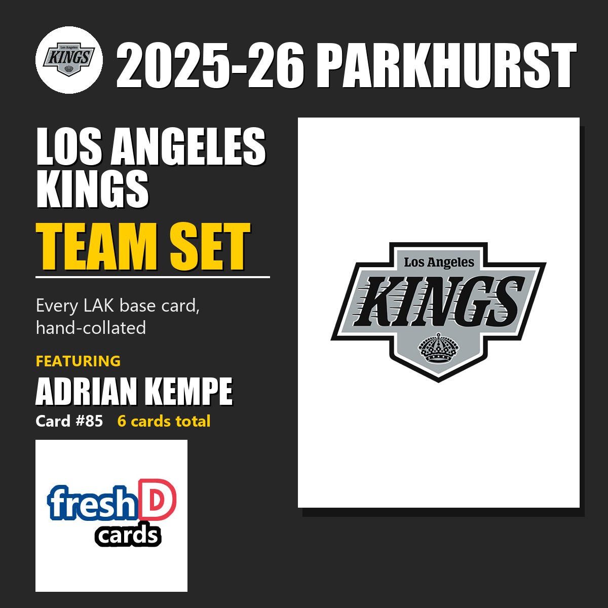 Los Angeles Kings 2025-26 Parkhurst team set