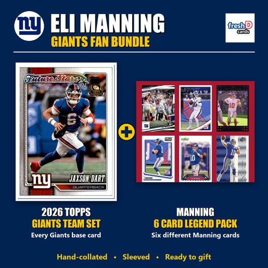 Eli Manning New York Giants Football Fan Bundle - 2026 Topps Team Set + 6 Card Legend Pack