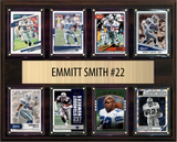 Emmitt Smith Dallas Cowboys Hall of Fame Fan Gift Plaque 12x15 8 Cards Prizm, Donruss, Score 2024 2025 2026