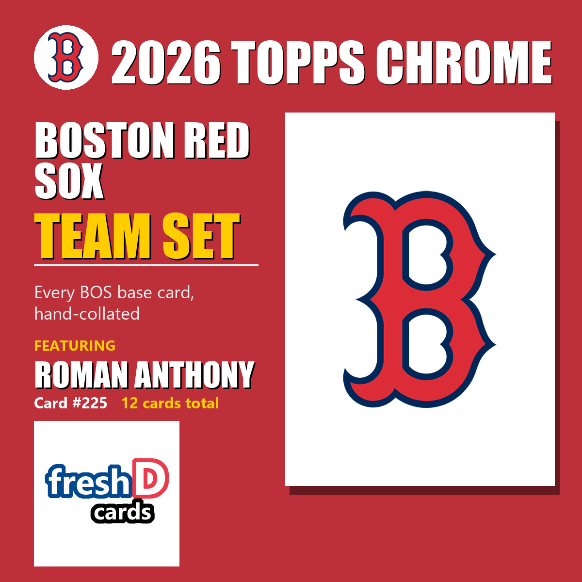 Boston Red Sox 2026 Topps Chrome team set